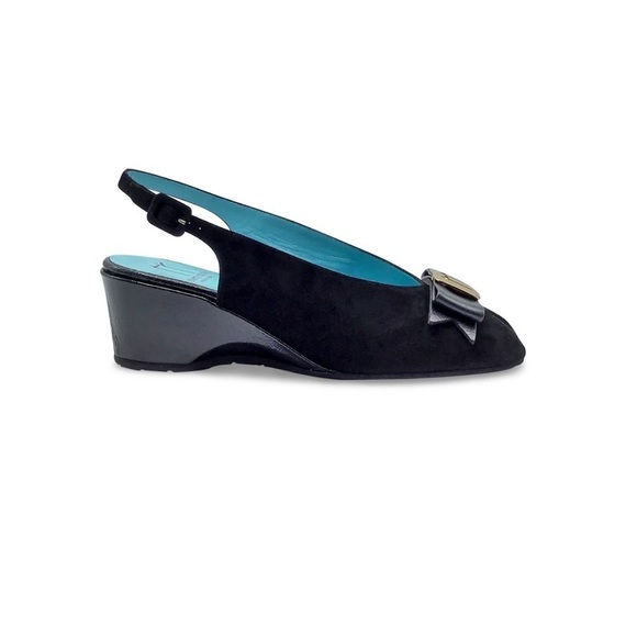 Thierry Rabotin Campbell 9243 Peep Toe Slingback in Black Suede Size 7.5 - Picture 9 of 10